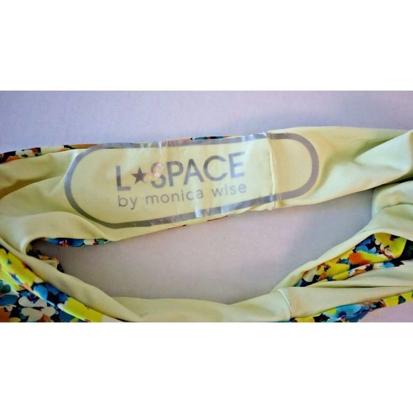 L Space Women's Sz Medium Yellow Multi Floral Reversible Bitsy Cut Bikini Bottom - Picture 4 of 4